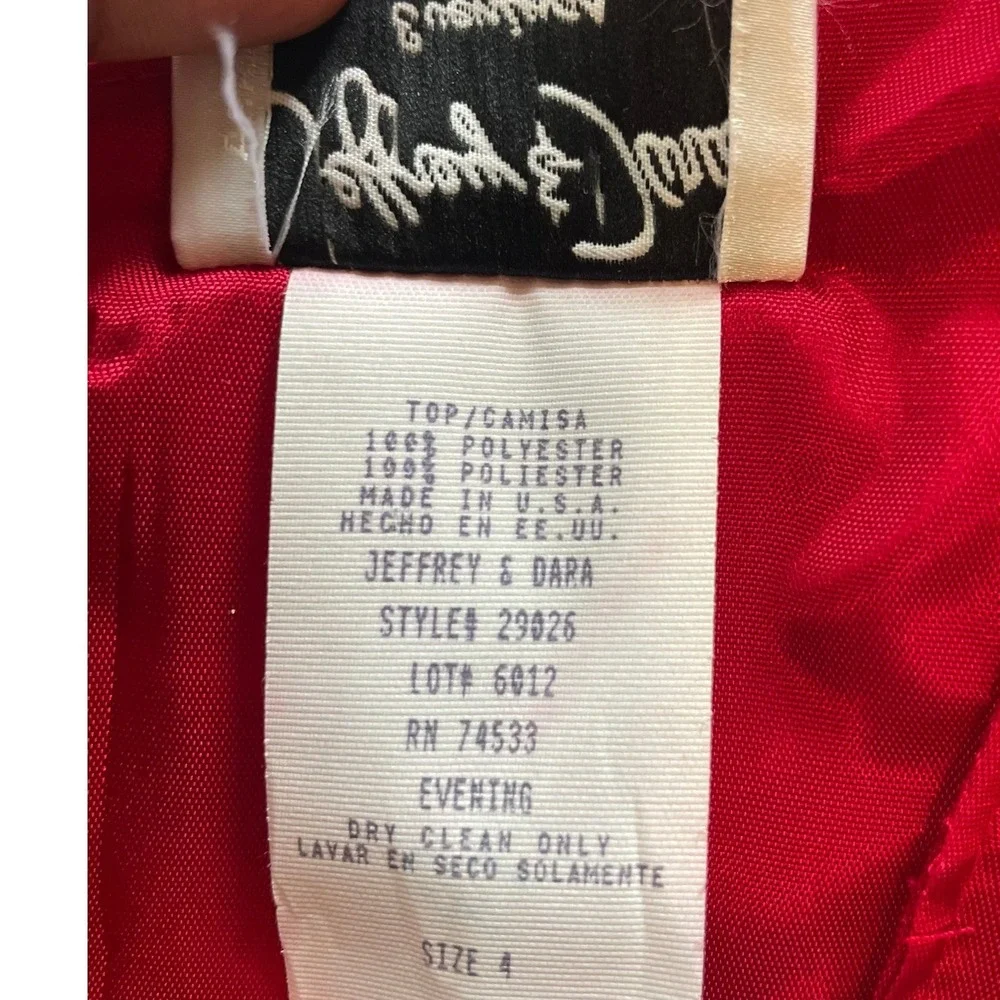 VTG Tom Barra Red Satin Halter Top Size 4 - Picture 6 of 7